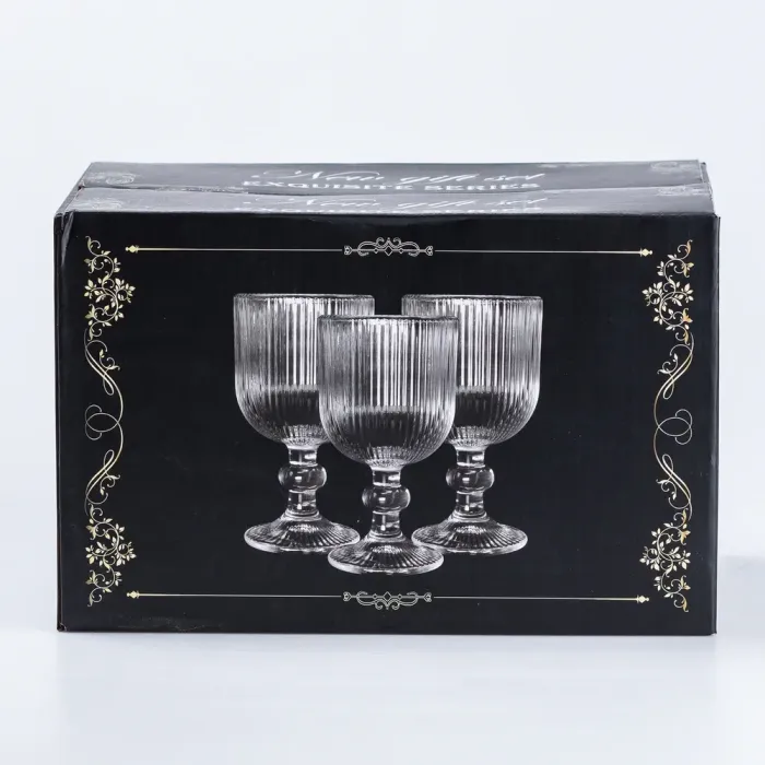 Бокал вина стеклянный прозрачный набор 6 шт. (HP537) - изображение 5