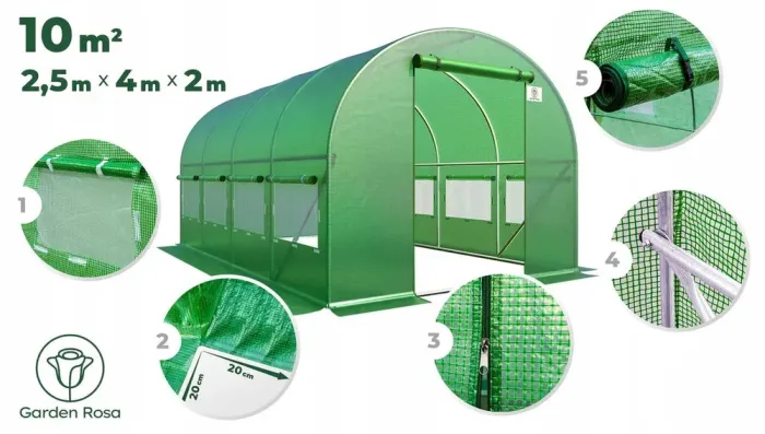 Парник, теплица 10м (4х2, 5х2м) Польша (P0025) - изображение 34