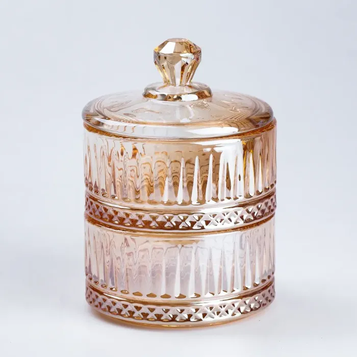 Банка для хранения сыпучих продуктов со стеклянной крышкой круглая (HP593) - изображение 1