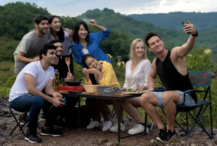 Складний туристичний стіл + 4 стільці розкладний для пікніку, саду 120x 60 см (S0022) - зображення 4