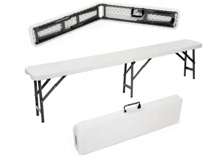 Лава, лавка розкладна садова туристична Польща 180см біла (L0021) - зображення 1