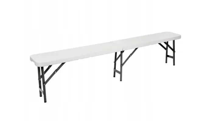 Лава, лавка розкладна садова туристична Польща 180см біла (L0021) - зображення 4