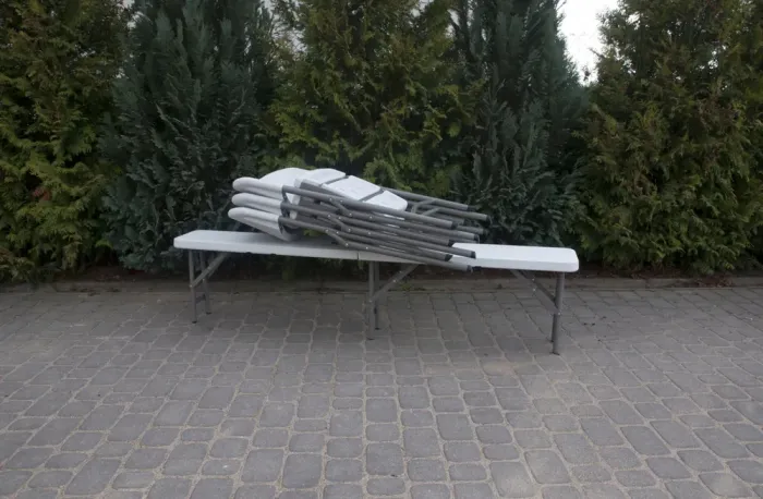 Лава, лавка розкладна садова туристична Польща 180см біла (L0021) - зображення 7