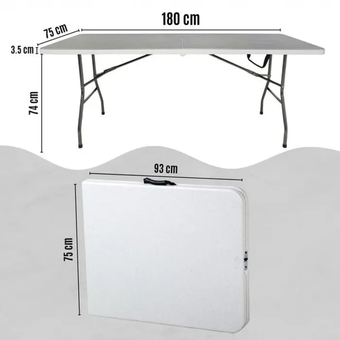 Складний туристичний стіл для пікніку, садовий 180см білий Польща (S021) - зображення 8