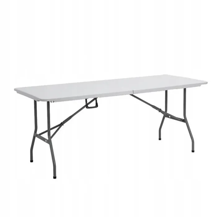 Стіл розкладний для пікніку, садовий 180см + 2 лавки 180см білий (Польща) (5_2155303867) - зображення 3