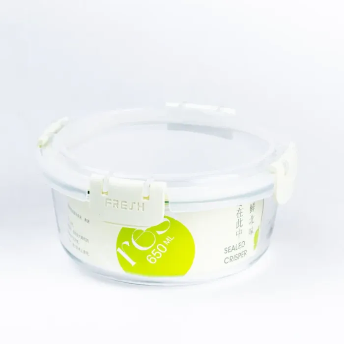 Контейнер для еды Fresh стеклянный круглый 650 мл (HP387GR) - изображение 1