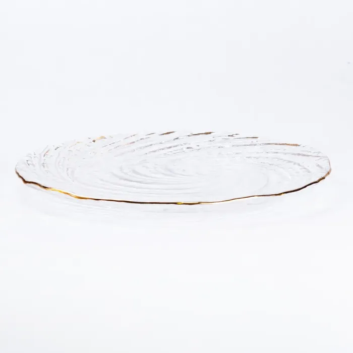 Блюдце скляне для сервіровки стола прозоре (HP4142) - зображення 4