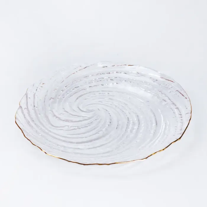 Блюдце скляне для сервіровки стола прозоре (HP4144) - зображення 2