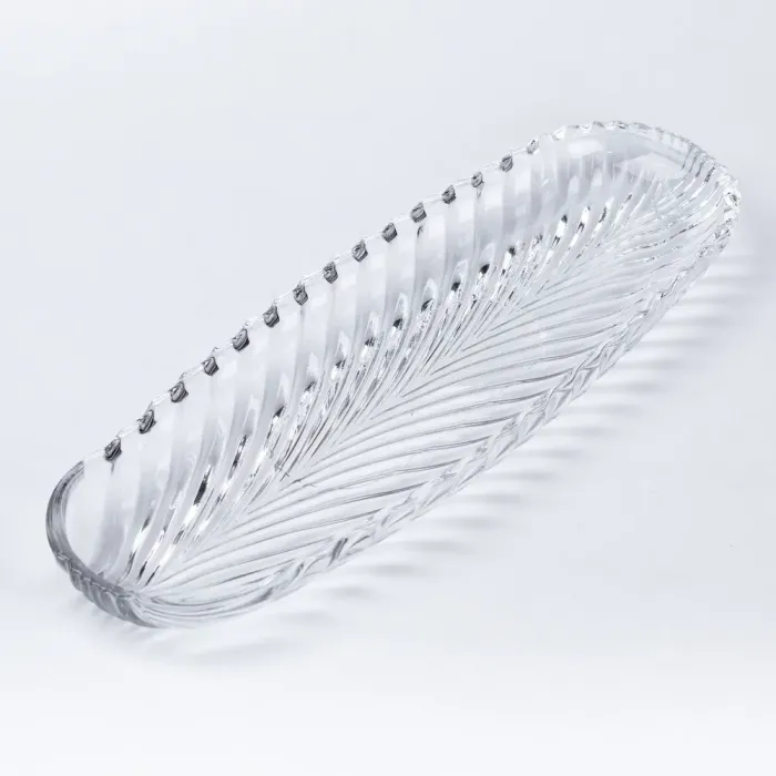 Салатниця скляна прямокутна прозора тарілка для салату (HP532) - зображення 2