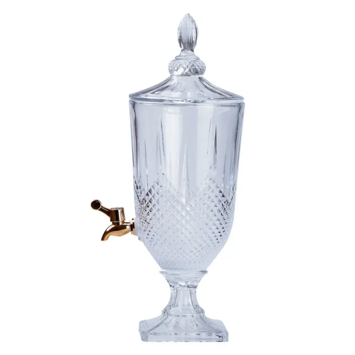 Лимонадниця на металевій підставці з краном для напоїв прозора (HP4171) - зображення 1