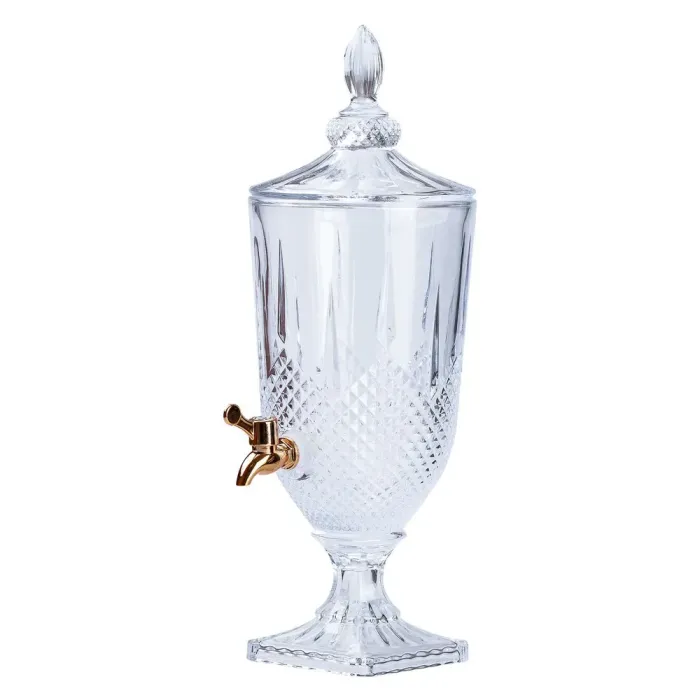 Лимонадниця на металевій підставці з краном для напоїв прозора (HP4171) - зображення 2