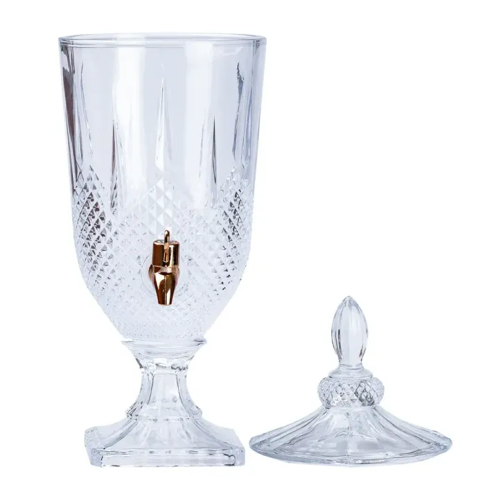 Лимонадниця на металевій підставці з краном для напоїв прозора (HP4171) - зображення 4