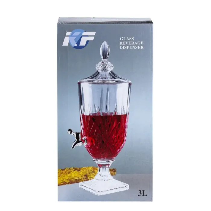 Лимонадниця на металевій підставці з краном для напоїв прозора (HP4171) - зображення 6