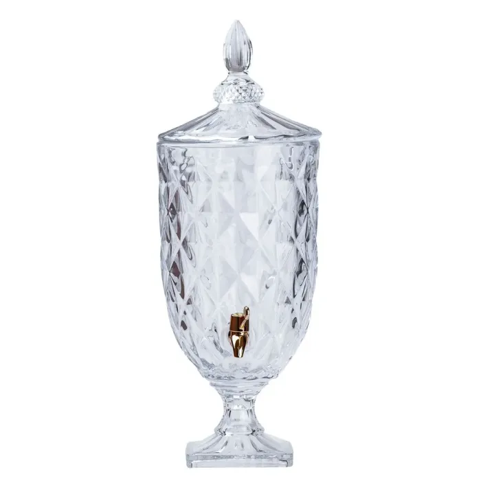 Лимонадниця на металевій підставці з краном для напоїв прозора (HP4172) - зображення 1