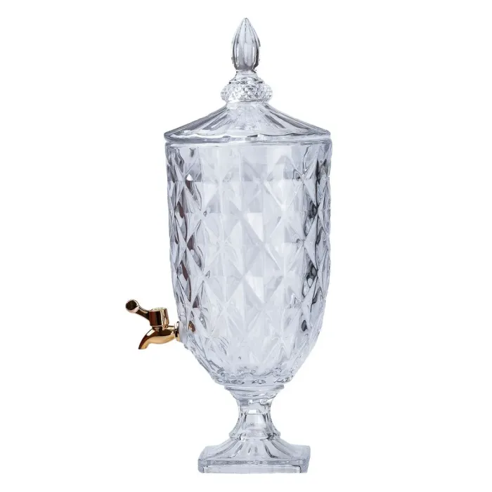 Лимонадниця на металевій підставці з краном для напоїв прозора (HP4172) - зображення 2