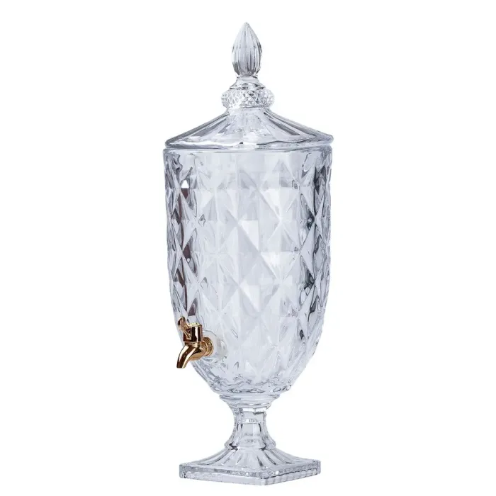 Лимонадниця на металевій підставці з краном для напоїв прозора (HP4172) - зображення 4