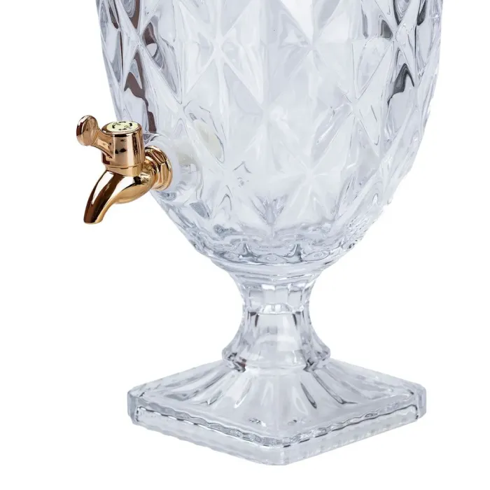 Лимонадниця на металевій підставці з краном для напоїв прозора (HP4172) - зображення 5