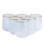 Набір стаканів для води та соку низька скляна прозора (HP553)