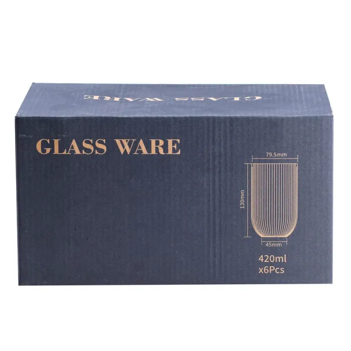 Набор стаканов для напитков стеклянных прозрачных 6 штук (HP538) - изображение 3