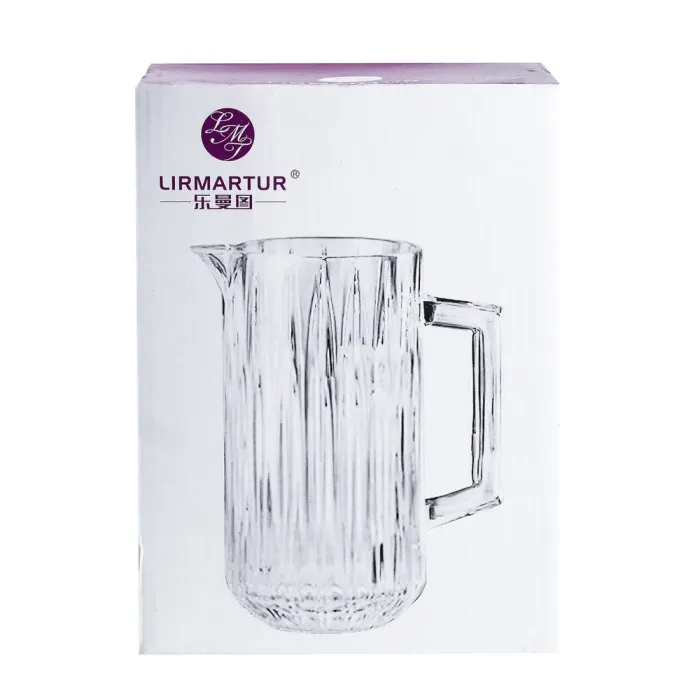 Глек скляний для напоїв прозорий із помаранчевим відтінком (HP524) - зображення 4