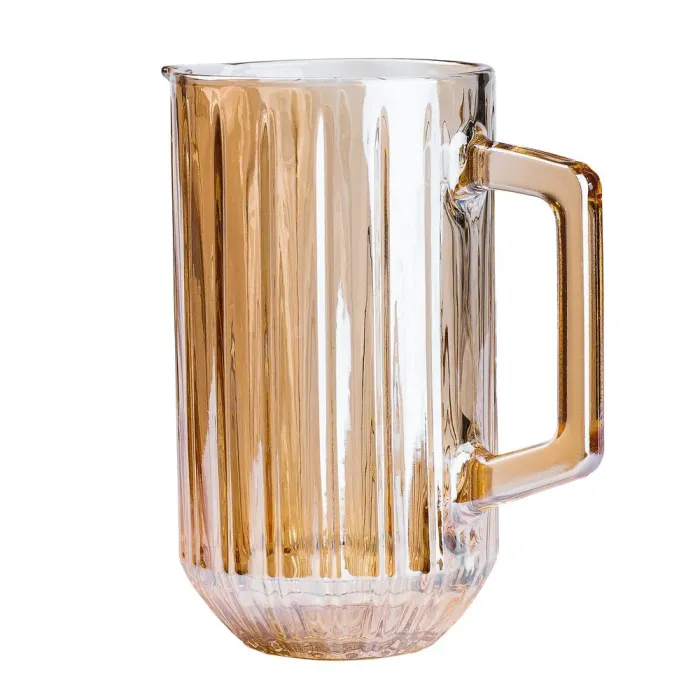 Глек скляний для напоїв прозорий із помаранчевим відтінком (HP524) - зображення 3