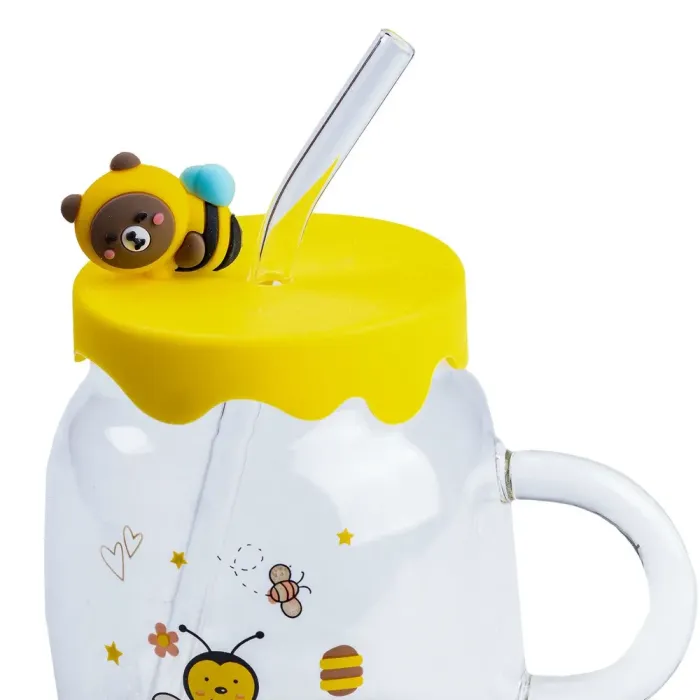 Бутылка для воды с пластиковой крышкой и трубочкой (HP7212) - изображение 4