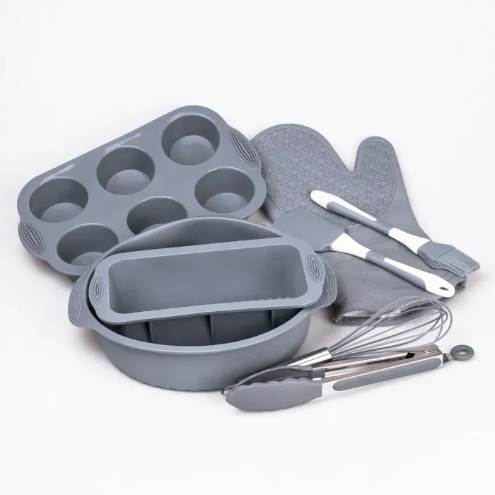 Силиконовый набор форм для выпечки с антипригарным покрытием с кухонными принадлежностями и прихваткой 8 шт. (HP34543) - изображение 1