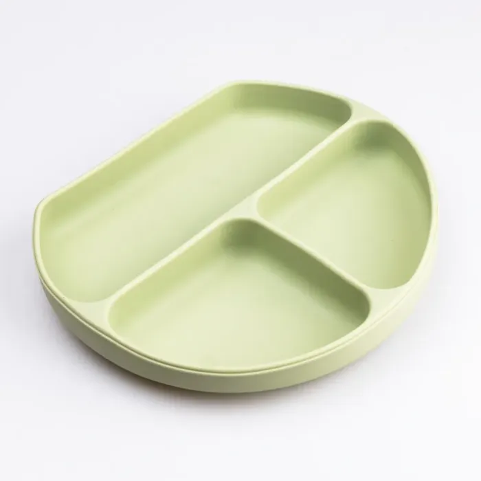 Дитячий набір силіконового посуду для годування дитини 7 предметів Оливковий (HP34546G) - зображення 4