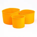 Форма силиконовая для выпечки кулича круглая кулича набор 3 штуки 10.5 • 9.0 • 8.5 см Оранжевая (HP35557)