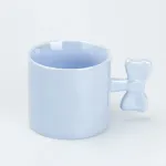 Чашка з ручкою у вигляді бантика керамічна 350 мл Блакитна (HP7185BL)