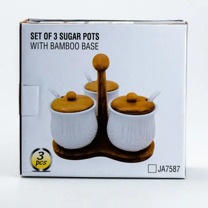 Сервировочный набор для соусов и конфитюра с ложками на бамбуковой подставке 3 шт. (HP246) - изображение 5