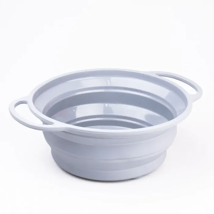 Дуршлаг 2.6 л силиконовый складной с ручками 10.5 х 25 см Серый (HP34544G) - изображение 2