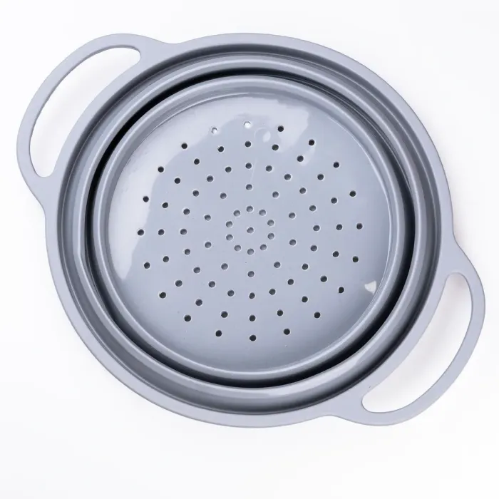Дуршлаг 2.6 л силиконовый складной с ручками 10.5 х 25 см Серый (HP34544G) - изображение 1