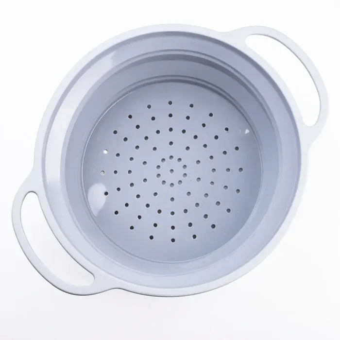 Дуршлаг 2.6 л силиконовый складной с ручками 10.5 х 25 см Серый (HP34544G) - изображение 4