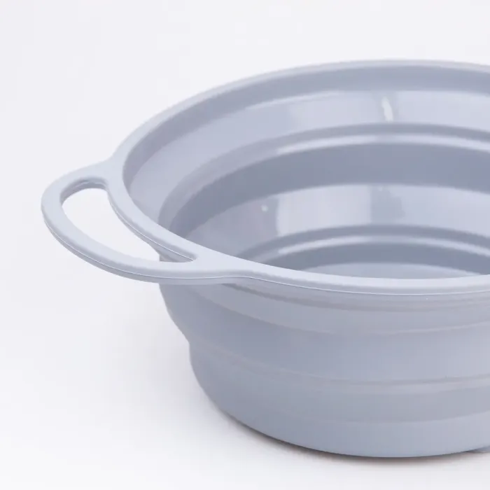 Дуршлаг 2.6 л силиконовый складной с ручками 10.5 х 25 см Серый (HP34544G) - изображение 5