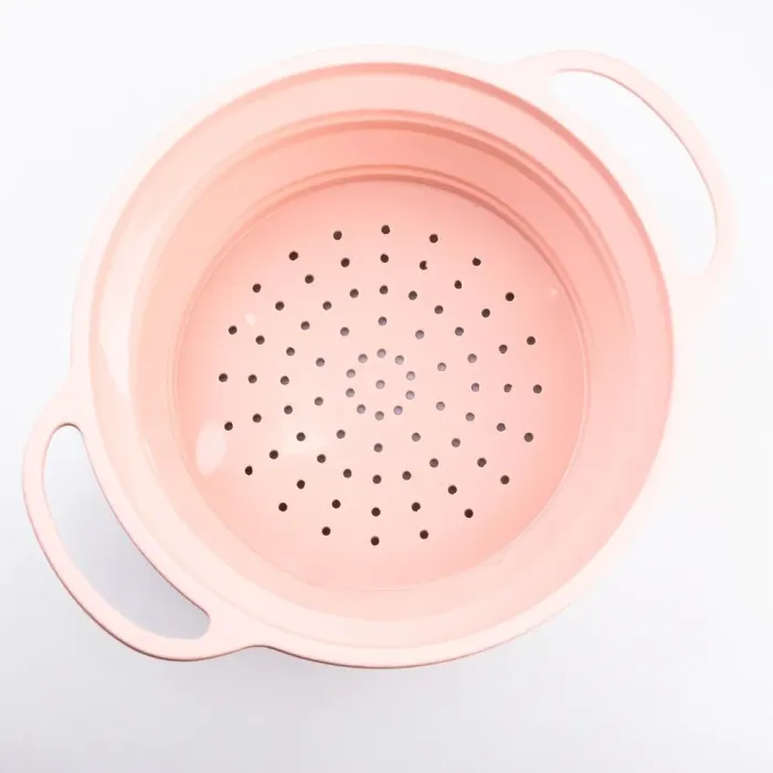 Дуршлаг 2.6 л силиконовый складной с ручками 10.5 х 25 см Розовый (HP34544P) - изображение 3