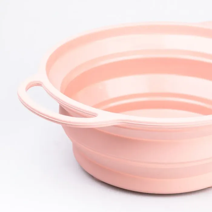 Дуршлаг 2.6 л силиконовый складной с ручками 10.5 х 25 см Розовый (HP34544P) - изображение 5