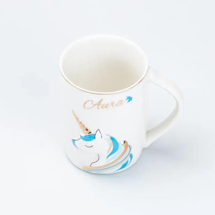 Чашка керамическая с рисунком единорога 400 мл Aura Голубая (HP7187BL) - изображение 2