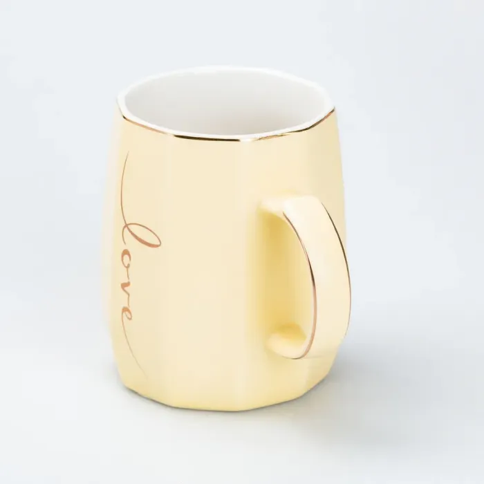 Чашка керамическая для чая и кофе 400 мл Love Желтая (HP7188Y) - изображение 3