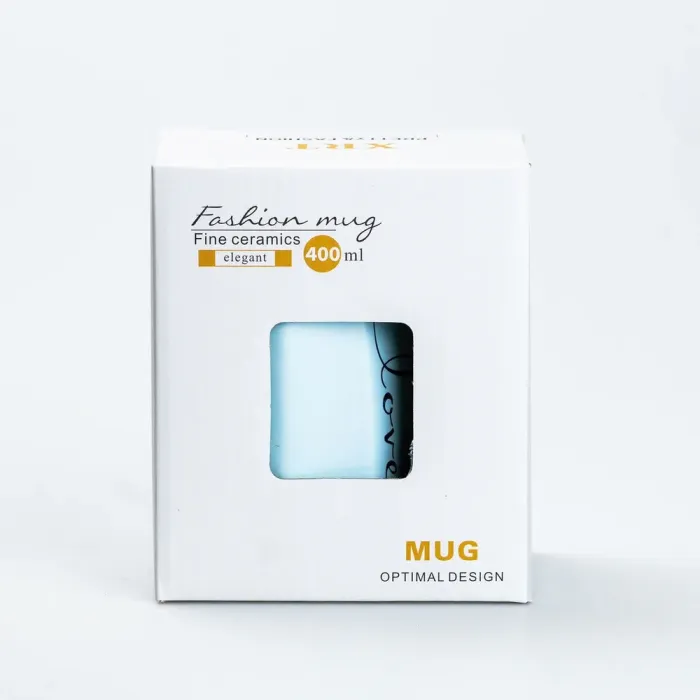 Чашка керамическая для чая и кофе 400 мл Love Голубая (HP7188BL) - изображение 3