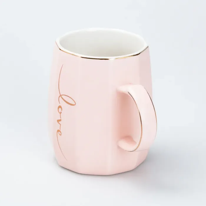 Чашка керамическая для чая и кофе 400 мл Love Розовая (HP7188P) - изображение 2