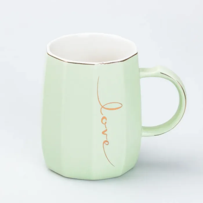 Чашка керамическая для чая и кофе 400 мл Love Зеленая (HP7188GR) - изображение 1