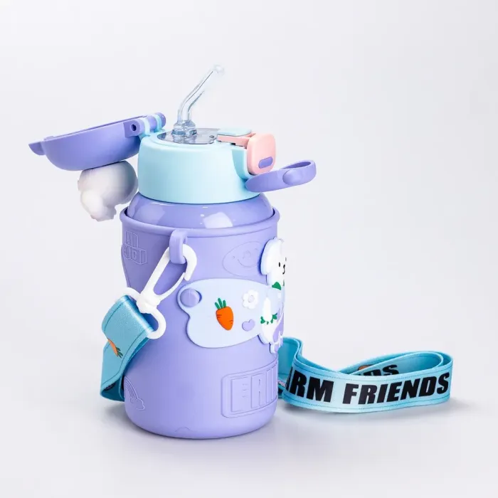 Детский термос с поилкой Friends 450мл синий термос стальной термос нержавейка (HP18308V) - изображение 3