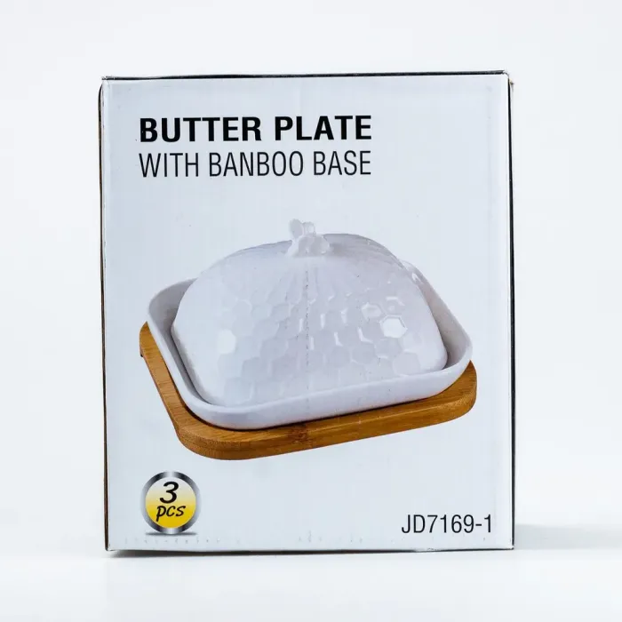 Масленка для сливочного масла и сыра с бамбуковой крышкой 18 х 16 х 11 см (HP256) - изображение 5