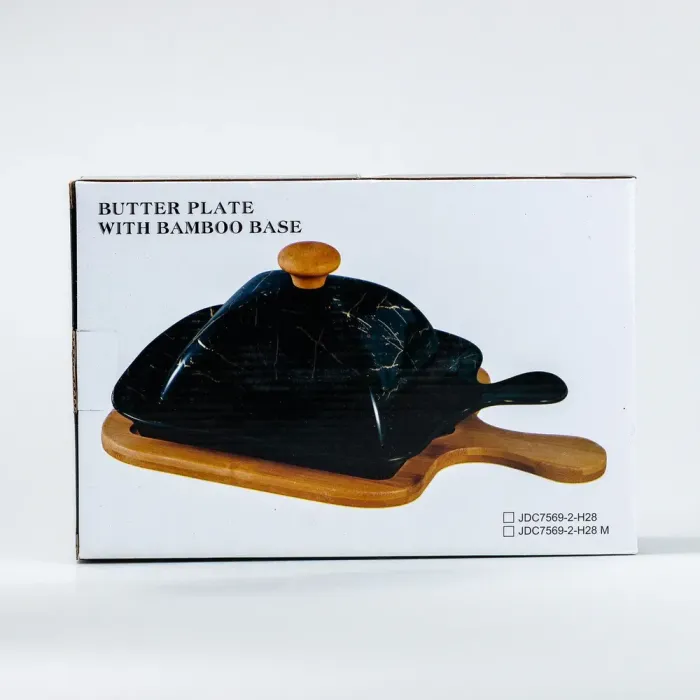 Сервірувальна страва з кришкою на дерев'яній підставці 28 х 17 х 8 см (HP268) - зображення 4