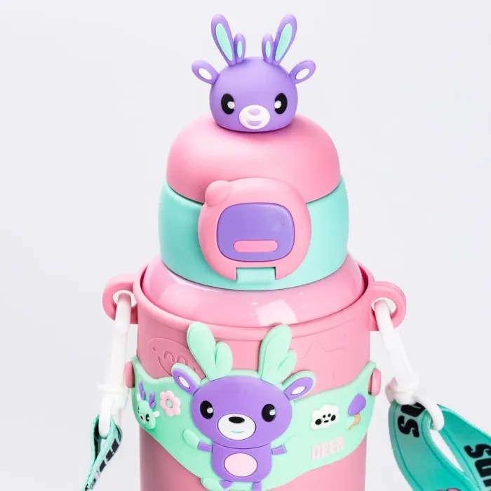 Детский термос с поилкой Friends 450мл розовый термос стальной термос нержавейка (HP18308P) - изображение 2