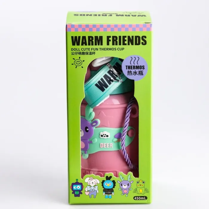 Детский термос с поилкой Friends 450мл розовый термос стальной термос нержавейка (HP18308P) - изображение 6