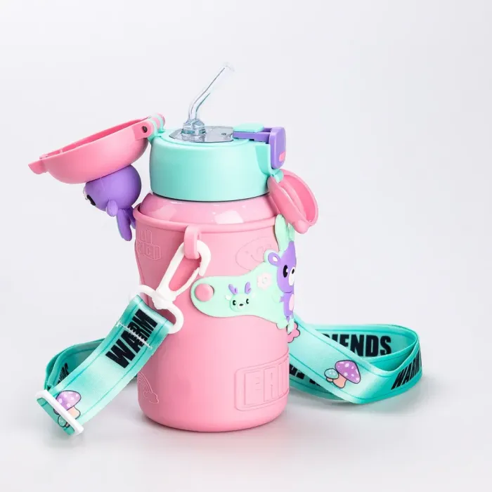 Детский термос с поилкой Friends 450мл розовый термос стальной термос нержавейка (HP18308P) - изображение 5