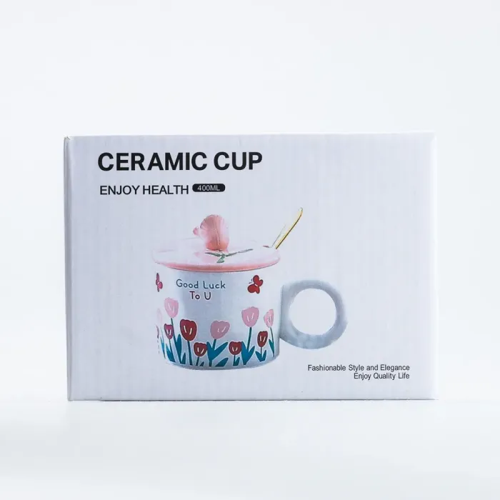 Чашка керамическая с ложкой и крышкой 300 мл (HP7190P) - изображение 4