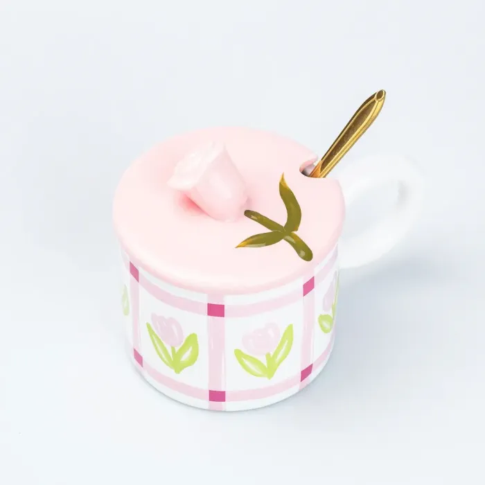 Чашка керамическая с ложкой и крышкой 300 мл (HP7190) - изображение 3